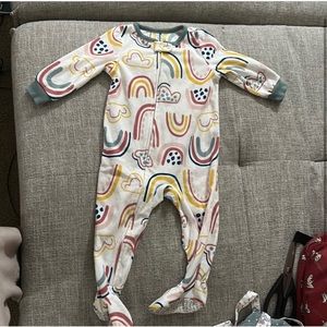 Carters fleece footie pajamas unicorn and rainbows -2 items